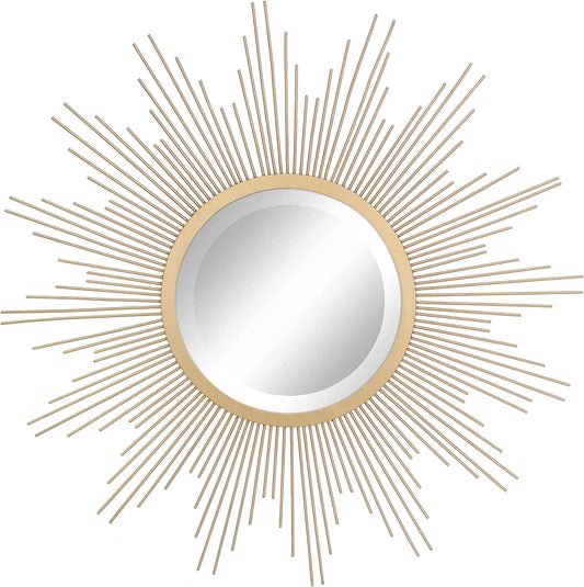 Sunburst Wall Decorative Mirror Gorgeous Rustic Farmhouse Accent Entry Mirror for Living Room Renovation